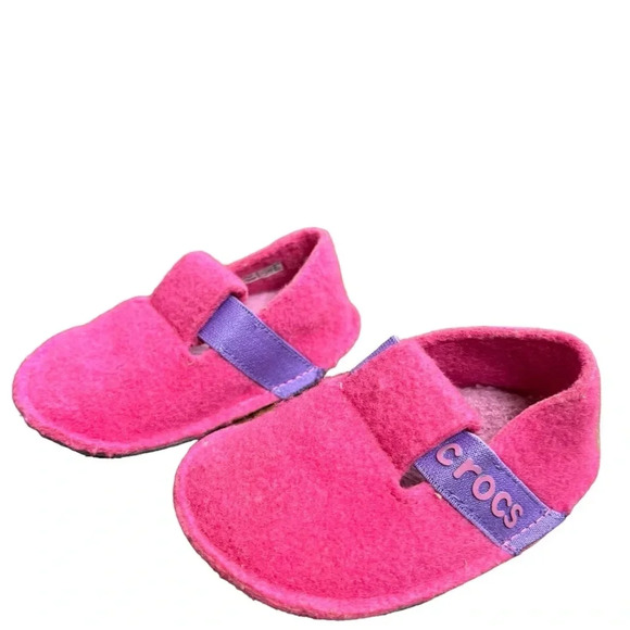 Crocs Kids Classic Slipper Comfortable Slip On Fuzzy Slippers  Candy Pink c5 - Picture 12 of 13